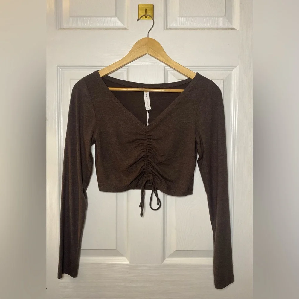 Daily Practice‎ by Anthropologie | NWT Small Cocoa Brown The Humboldt Top